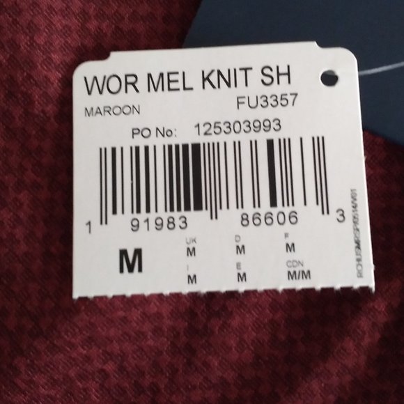 🆕Reebok Men's Workout Ready Melange Knit Shorts,Maroon, S, M, L, NWT, Authentic - Picture 7 of 12